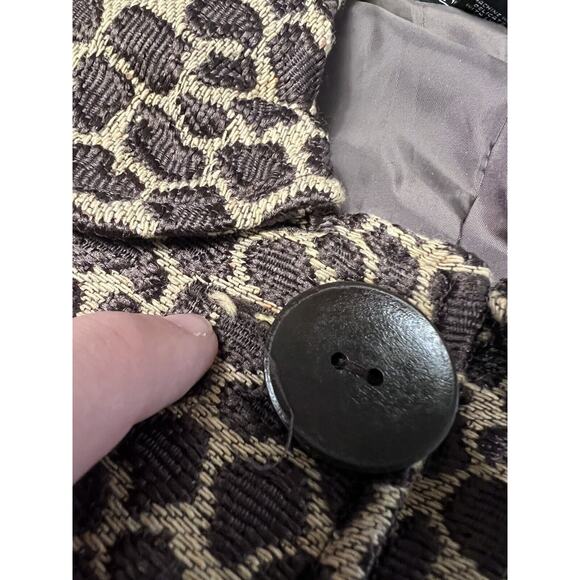 VINTAGE 90’s Size Large Leopard Print Coat Glam Maximalist Retro Moka Sport - Picture 7 of 8